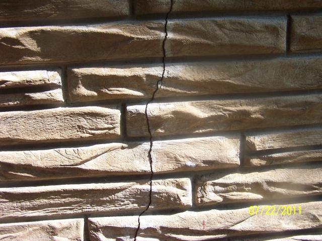 Excessive cracking in structural rock